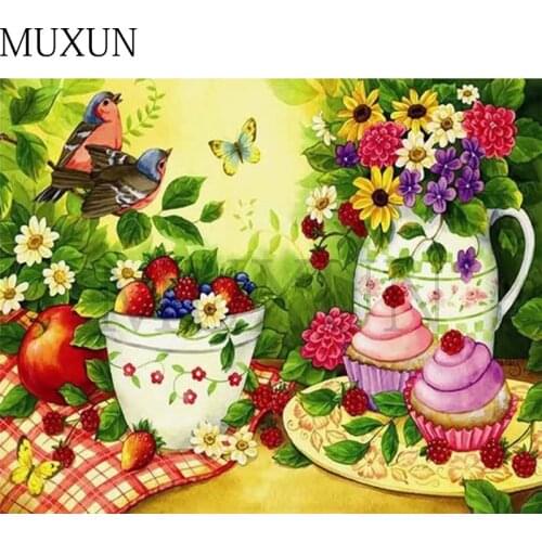 Muxun 5D Diamond Painting Full Square/Round New Arrival Flower Diamond Embroidery Complete Kit Scenic Home Decoration X0364