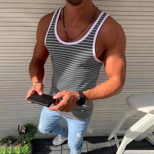Mens -Tank Top Sleeveless O-Neck Shirts Summer Fitness Clothing Men Gym Tanks Tops Plus Size M-4XL Summer Print Shirts Vest