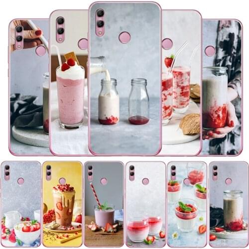Strawberry Milk food For Huawei Mate 9 10 20 30 Pro lite Phone for honor 9 V9 10 20 30 Lite Pro V10 soft Back Cover