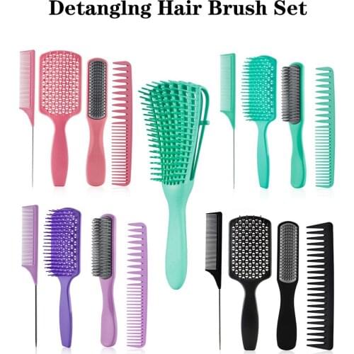 CestoMen Free Shipping Detangling Hair Brush Set Octopus Curly Hair Brush Wide Tooth Comb Hair Care Styling Tools For Women Men
