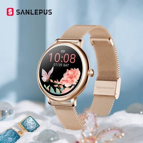 SANLEPUS 2021 NEW Fashion Womens Smart Watch Luxurious Smartwatch For Android Apple, Christmas Gift For Wife Girlfriend Lover