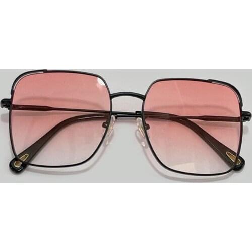 New Fashion Lady Oversize Alloy Square Sunglasses Women Men Glasses Gradient Sun Glasses Female UV400