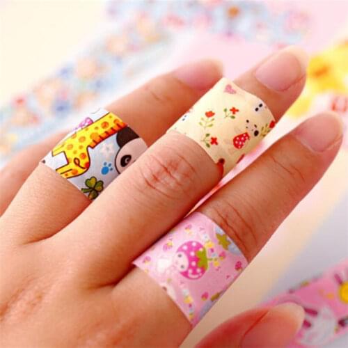 100pcs Cute Cartoon Children Waterproof Adhesive Bandages First Aid Emergency Hemostatic Band Sterile Stickers for Kids Healthy
