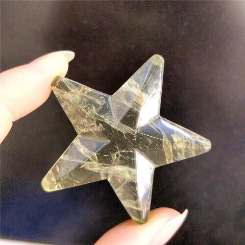 Natural Quartz Crystal Carved Starfish Fluorite/Rose/Citrine Pentacle Stars For Healing Decoration Five-Pointed Star Presents