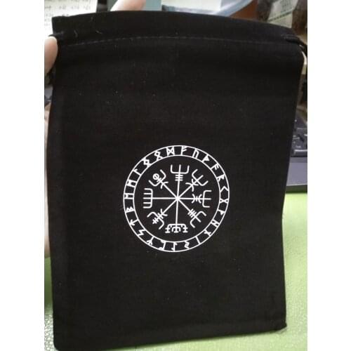 Viking Runes symbols bag Black Board Game Divination Astrology Altar Pops witchcraft supplies for altar Velvet Tarot Storage Bag