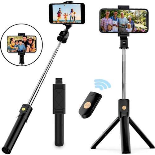 YTOM Selfie Stick, 3 in 1 Extendable Selfie Stick Tripod with Detachable Bluetooth Wireless Remote Phone Holder For smartphone