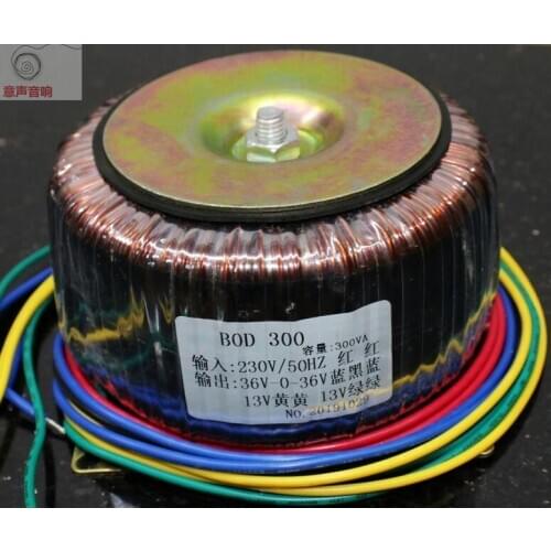 300W Grade a silicon steel without fracture Copper wire toroidal transformer 36V*2