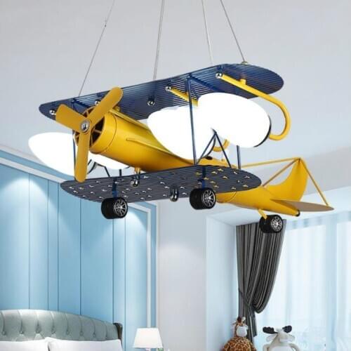 Nordic Cartoon LED Pendant Lights For Bedroom Boys Hanging Lamp Kids Airplane HangLamp Children Lighting Fixtures