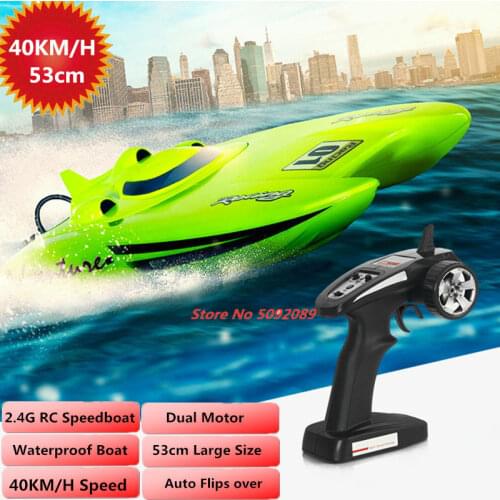 Outdoor Ship Speedboat 2.4G 30KM/h High Speed Remote Control RC Racing Boat 53cm Large Size RC Speedboat waterproof rc toy gifts