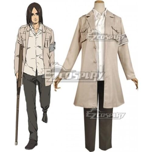 Attack On Titan Shingeki No Kyojin Final Season Eren Yeager Marley Trench Coat Suit Halloween Adult Party Suit Cosplay Costume E