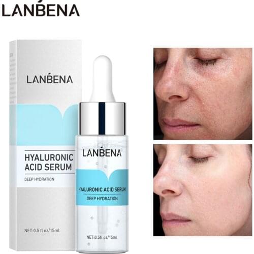 LANBENA Hyaluronic Acid Moisturizing Face Serum Shrink Pore Improve Fine Lines Brighten Whitening Moisturizing Face Essence Care
