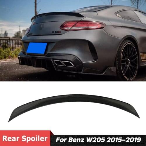 V Style Carbon Fiber Material Back Trunk Wing Rear Spoiler For Benz W205 C200 C260 C63 Car Tuning 2015 Up