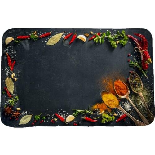 Flavour Seasoning Creative 3D Printing Carpets and Rugs for Bedroom Living Room Carpet Kitchen Bathroom Anti-Slip Floor Mats