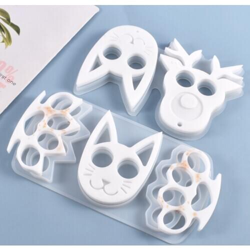 All In 1 Self Defense Silicone Molds Resin Mold for Keychain Knuckles Molds for Keychains Pendant