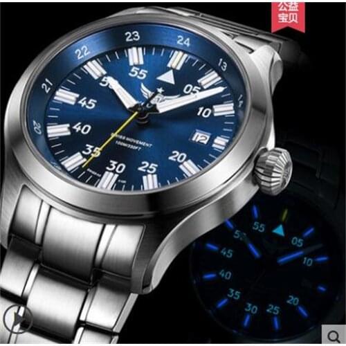NEW Yelang Men Quartz Watch Tritium T100 Waterproof 100m Ronda Movement Lithium battery pilot watch Sapphire Date Military Watch