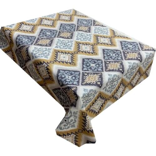 Zeren Home Fluid İtici Blemish Anti Panama Keteni Rugs Woven Pattern Carefree Table Cloth