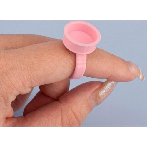100Pcs Disposable Glue Holder Ring Cups Eyelashes Extension Tattoo Pigment Cup Universal Nail Art Makeup Tools S/M/L Size
