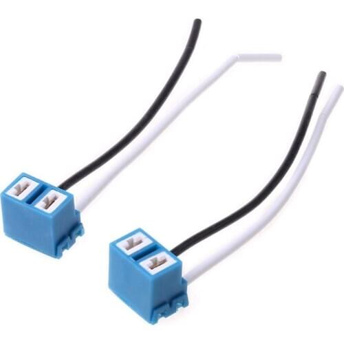 2Pcs H7 Connector Female Ceramic Sockets Auto Car Bulb Connectors Lamp Adaptor With Wire 8cm