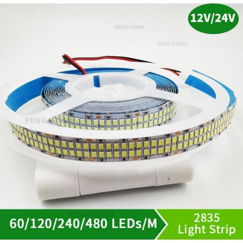 2835 LED Strip DC 12V 24V Led Tape Light 5M 60/120/240/480 LEDs/M Flexible Led Stripe Waterproof Led Ribbon Outdoor Rope lights