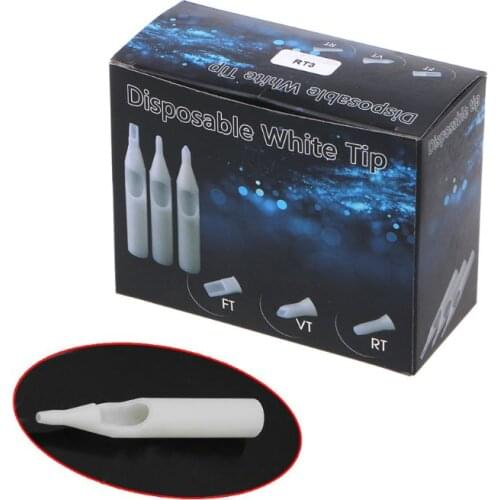 50Pcs/Box Lot Sterile Disposable Tattoo Nozzle Tips Tube U Pick FT RT White Hot Sale