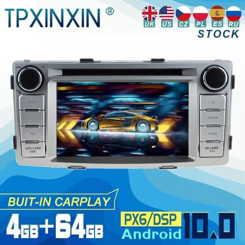 For Toyota Hilux 2012-2014 Android 10 Carplay Radio Player Car GPS Navigation Head Unit Car Stereo CD DVD WIFI DSP BT