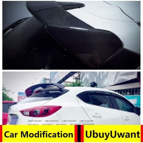 For Mazda3 Axela hatchback 2015-2018 Car Tail Wing Decoration Carbon Fiber/FRP Rear Trunk Spoiler Car Styling For Mazda 3
