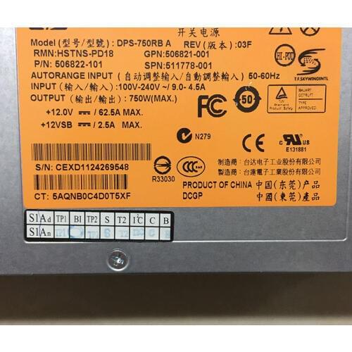 Free ship Lot of 4 of 750W POWER SUPPLY 506822-101 DL380 ML 370 G6 DPS-750RB 511778-001,server power supply for 360 380G6 G7