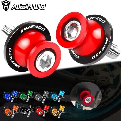 FOR HONDA RVF400 NC35 1994 1995 1996 Motorcycle Accessories 8MM Swingarm Slider Spools Stand Screws CNC Aluminum RVF 400 LOGO