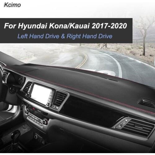 For Hyundai Kona Kauai 2017-2020 Anti-Slip Mat Dashboard Cover Pad Sunshade Dashmat Carpet Car Exterior Rug Cape Accessories