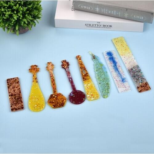 Resin Bookmark Silicone Mold Musical Instrument Rectangle Shape Mold For DIY Crystal Epoxy Resin School Supplies Tools
