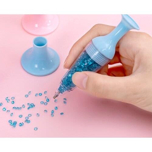 Diamond Painting Tool 5D Crystal Resin Diamond Painting Drill Pen with 6 Drill Heads Diamond Art Cross Stitch Embroidery Sewing