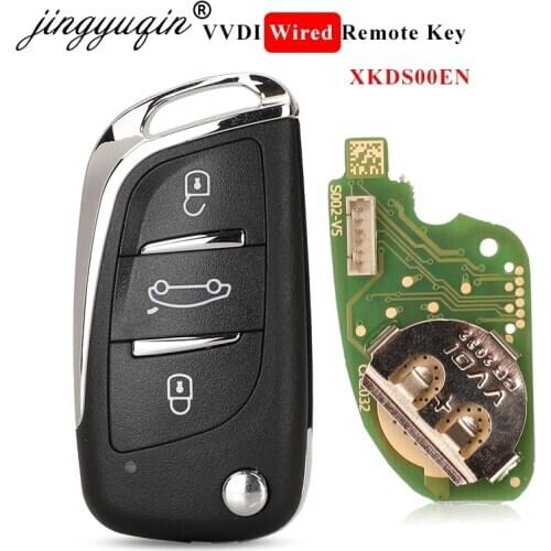 Jingyuqin Xhorse VVDI2 XKDS00EN For DS Type Remote Key 3 Buttons with Xhorse X002 Wire Remote Key for VVDI Key Tool