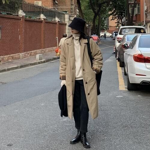 Womens padded jacket new womens mid-length Korean style loose winter thick padded jacket