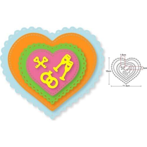 Metal Cutting Dies layer heart shape frame Decorative Scrapbooking 2020 new Craft Die Cut Embossing Paper Cards cutter Stencils