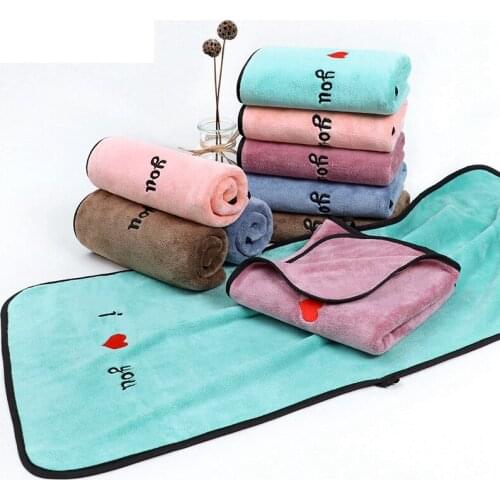 Cute Microfiber Soft Absorbent Face Towel With Embroidered Characters 35*75Cm TJ4573