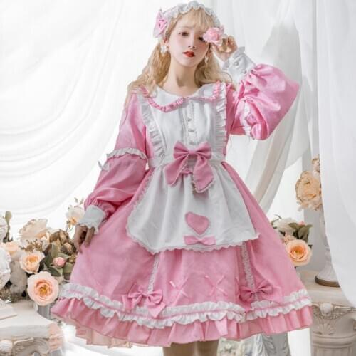 Sweet girls lolita dress Royal fairy soft sister Princess LOLITA dress female ruffles stitching original cute gown dress F1422