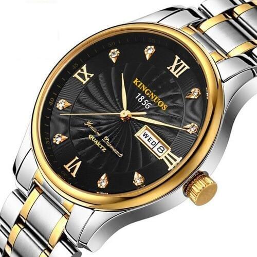 Mens Watch Diamond Dial Quartz Watches for Man Stainless Steel Calendar Week Clock Male Business Luxury Brand Relogio Masculino