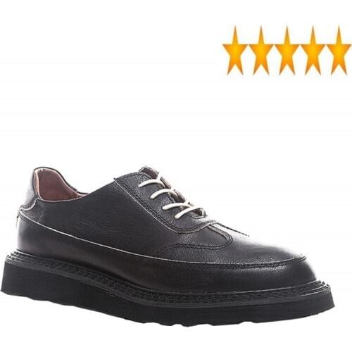 Real Casual Men Leather Winter Brogue England Style Vintage Lace Up Platform Luxury Party Brown Dress Shoes Male