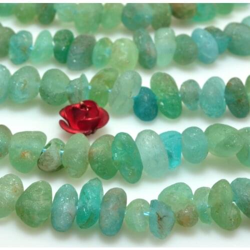 Natural Apatite Matte Pebble Chips Loose Beads Wholesale Gemstone Semi Precious Stone Bracelet Necklace For Jewelry Making Diy