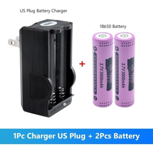 2020 New 2pcs 3800mah 18650 3.7v Li-ion Lithium Rechargeable Battery For Torch Laptop Instrument +us Eu Plug Usb Charger