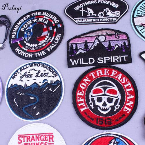 DIY Hippie Joker Patch Embroidered Patches For Clothing Skull Poker Iron On Patches Movie Stranger Things Stripes on Clothes