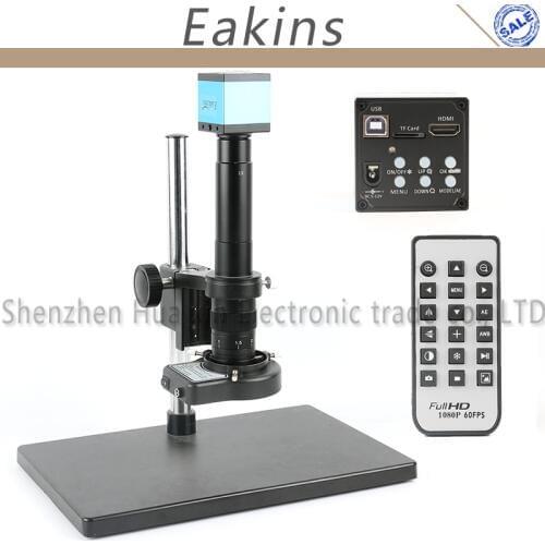 20MP 1080P HDMI USB Industry Video Microscope Camera Set 180X 300X C-mount Lens 144 LED Ring Light For Phone Lab PCB In Repair