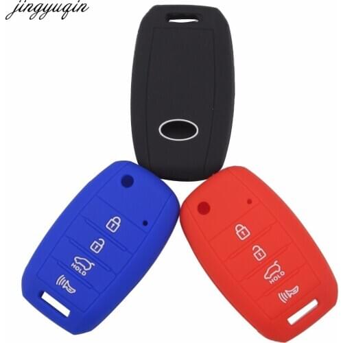 Jingyuqin 4 Buttons Remote Silicone Car-Styling Key Cover Case Holder For KIA rio Sportage 2016 ceed Sorento cerato K2 K3 K4 K5