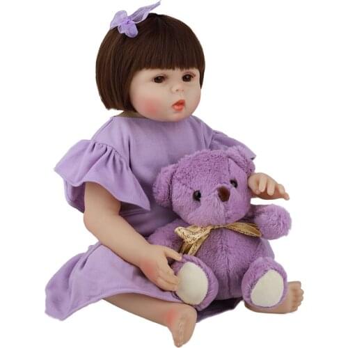 Realistic Newborn Baby 18 '' Silicone Doll cloth Body Lifelike Bebe Reborn Dolls For Children Birthday Gift Shower Toy