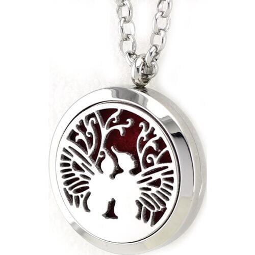 Christmas Angel Girls Aroma Locket Necklace Pendant 316L Stainless Steel Essential Oil Perfume Locket Pendant With Free Pad