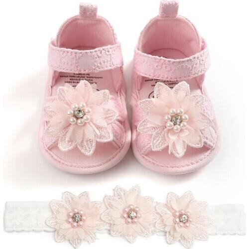 New Summer Baby Girl Flower Sandals Newborn Baby Girl Fashion Shoes Holiday Anti-Slip Crib Shoes Infant Prewalkers 0-18M