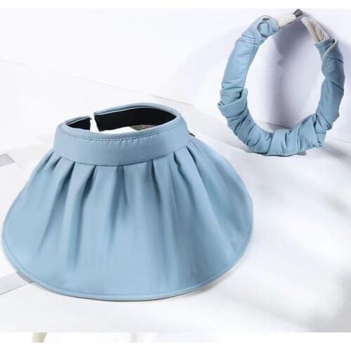 One-hat Dual-purpose Shell Hat 2021 Summer Solid Color Candy Headband Empty Top Hat Outdoor Sports Uv Protection Ladies Sun Hat