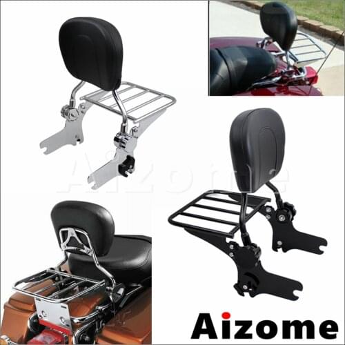Motorcycle Backrest Sissy Bar Luggage Rack For Harley Road King Street Glide Road Glide FLHT FLHTC FLHTP FLHX FLHR 1997-2008