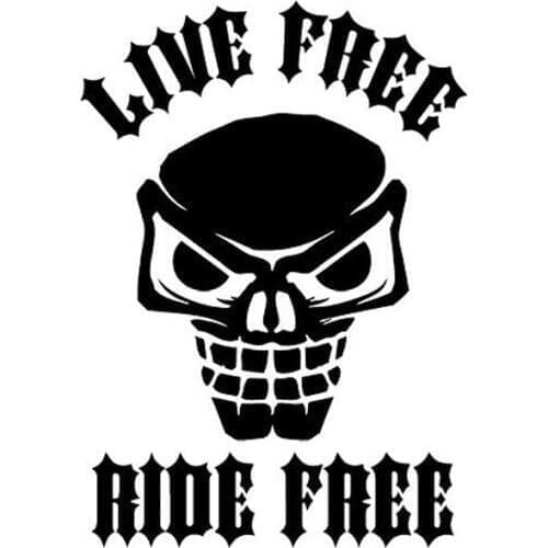 9.5cm*13.3cm CarStyling Skull LIVE FREE RIDE FREE Vinyl Fashion Car Stickers C5-1154