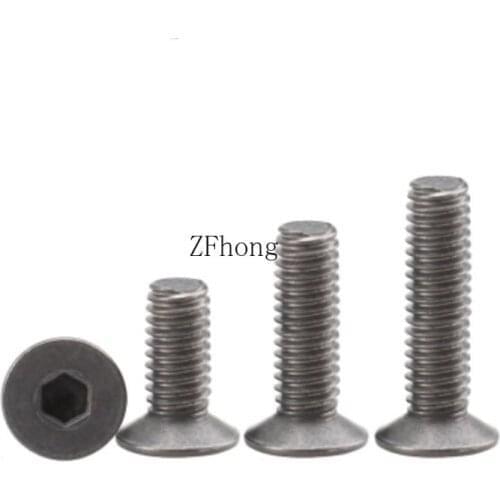 10PCS DIN7991 m4*6/8/10/12/16/20/25/30 TA2 titanium Flat hex socket countersunk head machine screw